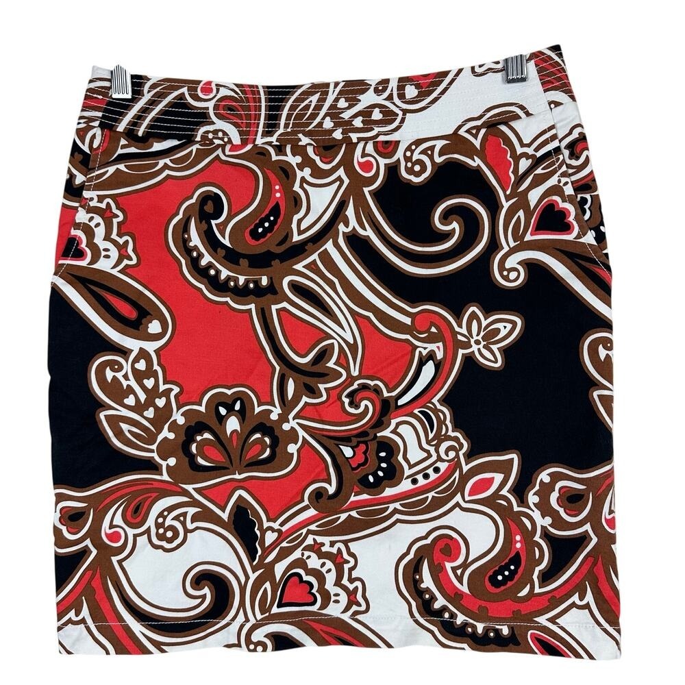 Merona Y2K Paisley Print Mini Skirt Size 8 Retro Boho Festival Retro Resortwear